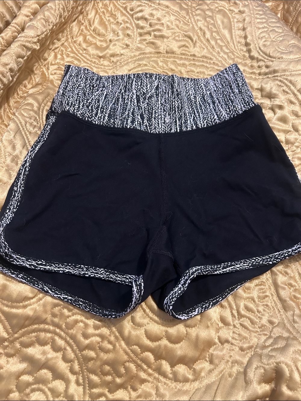 Buff bunny Black Athletic Shorts with Marled Waistband